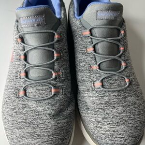 Skechers Gray and Blue/purple Women's Memory Foam with Pink/peach sneakers